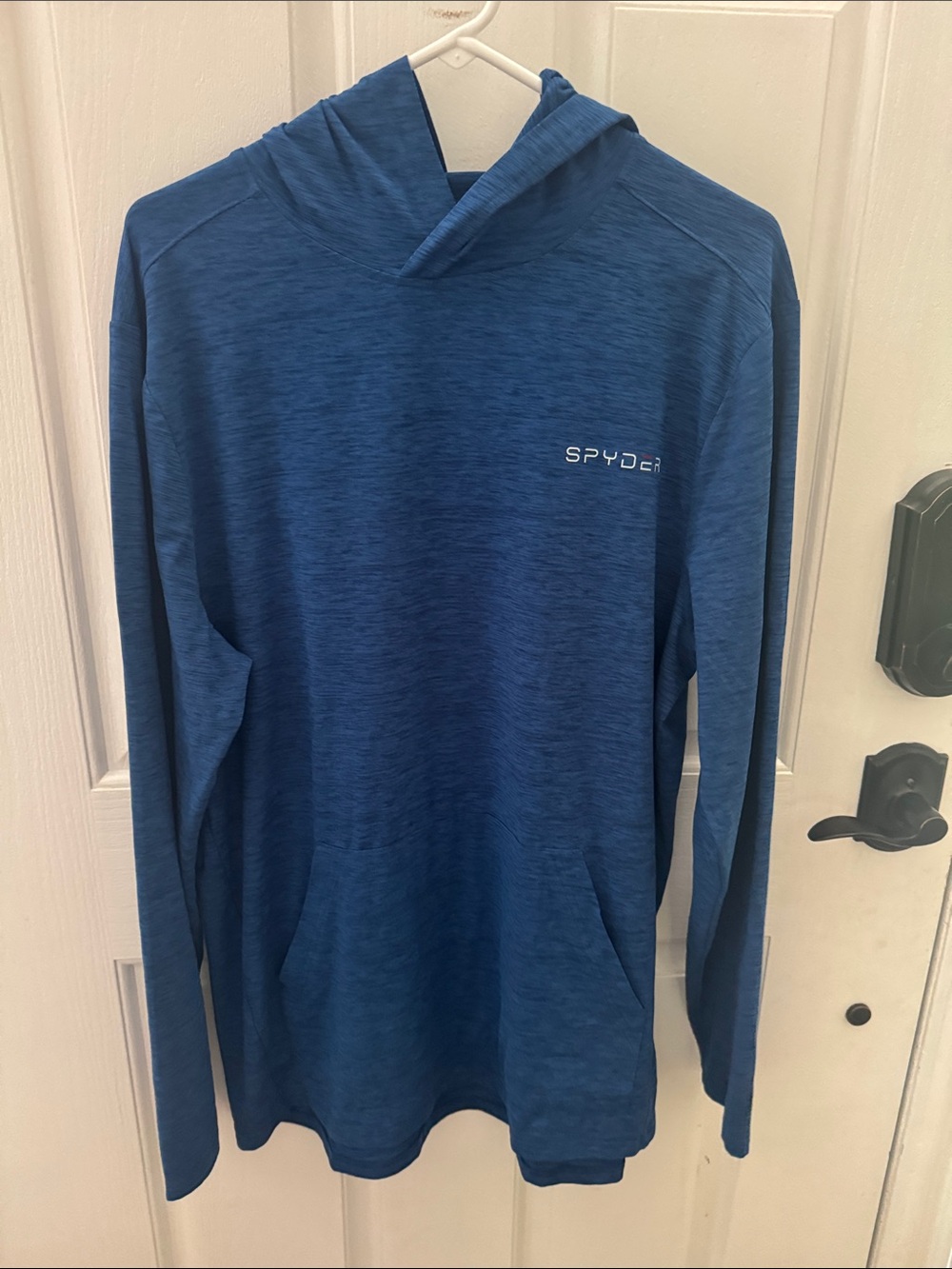 Spyder Active Men's Heathered Navy Blue Hooded Performance Pullover size XL